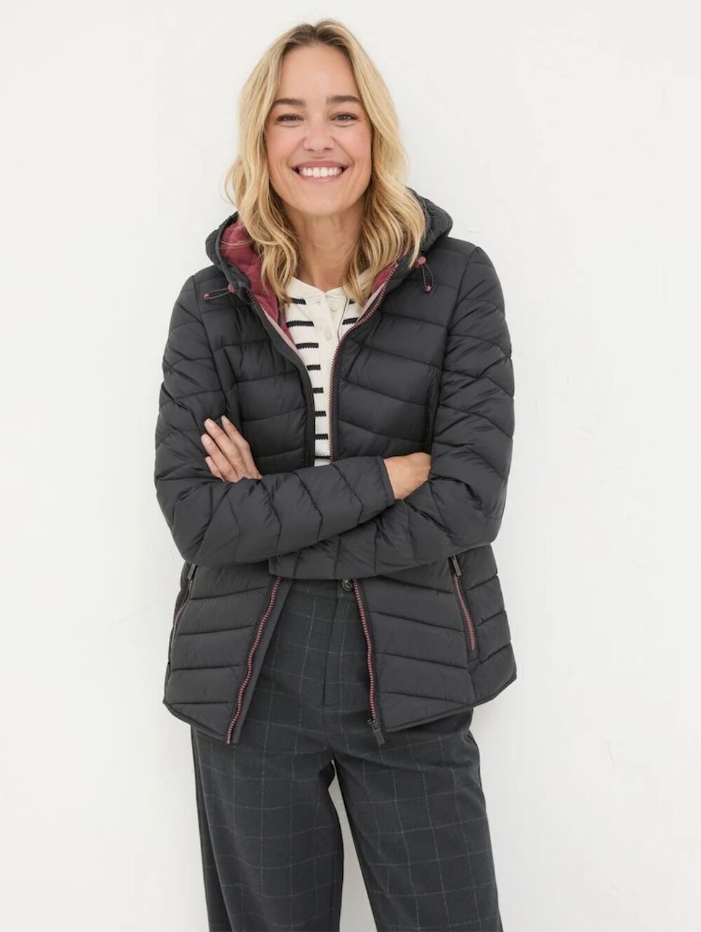 FatFace. Ruby / Navy Lightweight Puffer Jacket.   Size  12.